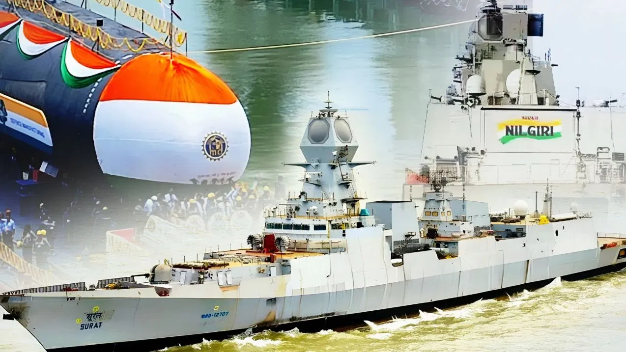 पीएम मोदी ने देश को समर्पित किए INS सूरत, नीलगिरी और वाघशीर